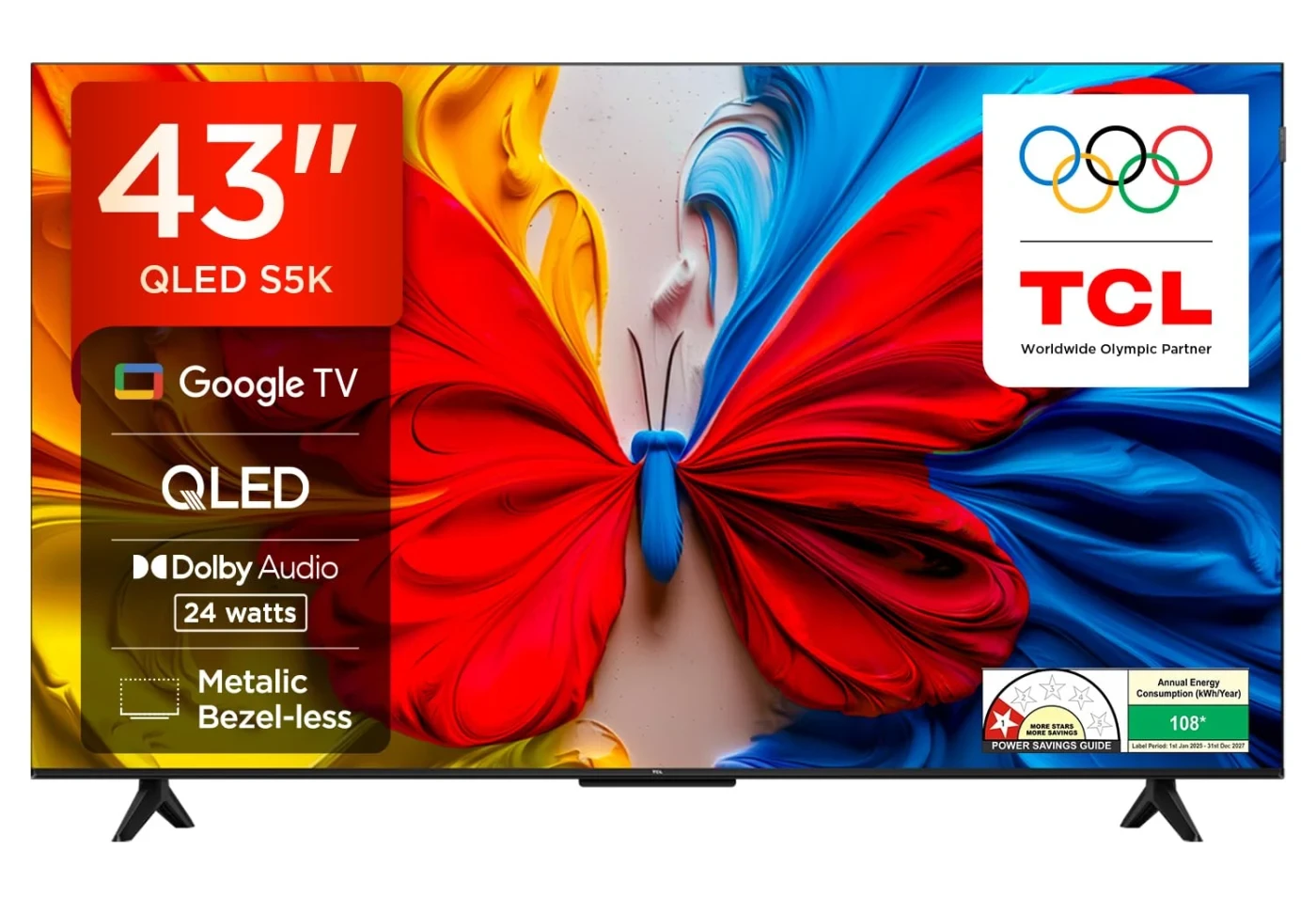 TCL 108 cm (43 inches) FHD Smart QLED Google TV