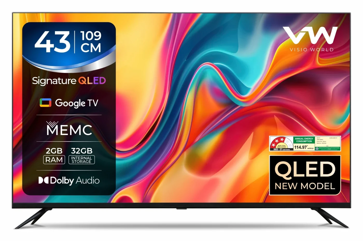 VW 109 cm (43 inches) Pro Series 4K Ultra HD Smart QLED Google TV VW43GQ2