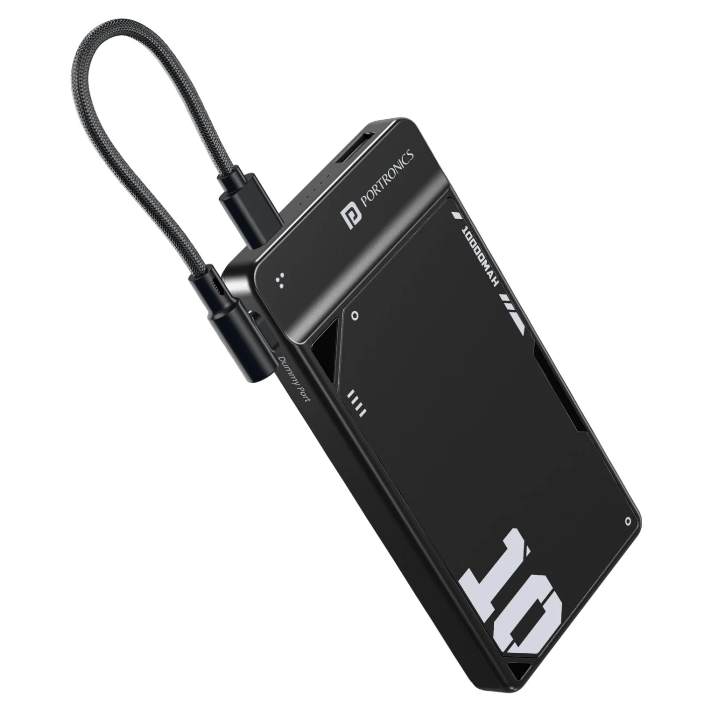 Portronics Luxcell Uno 10K 10000 mAh 22.5W Fast Charging Power Bank with Detachable Type C Cable